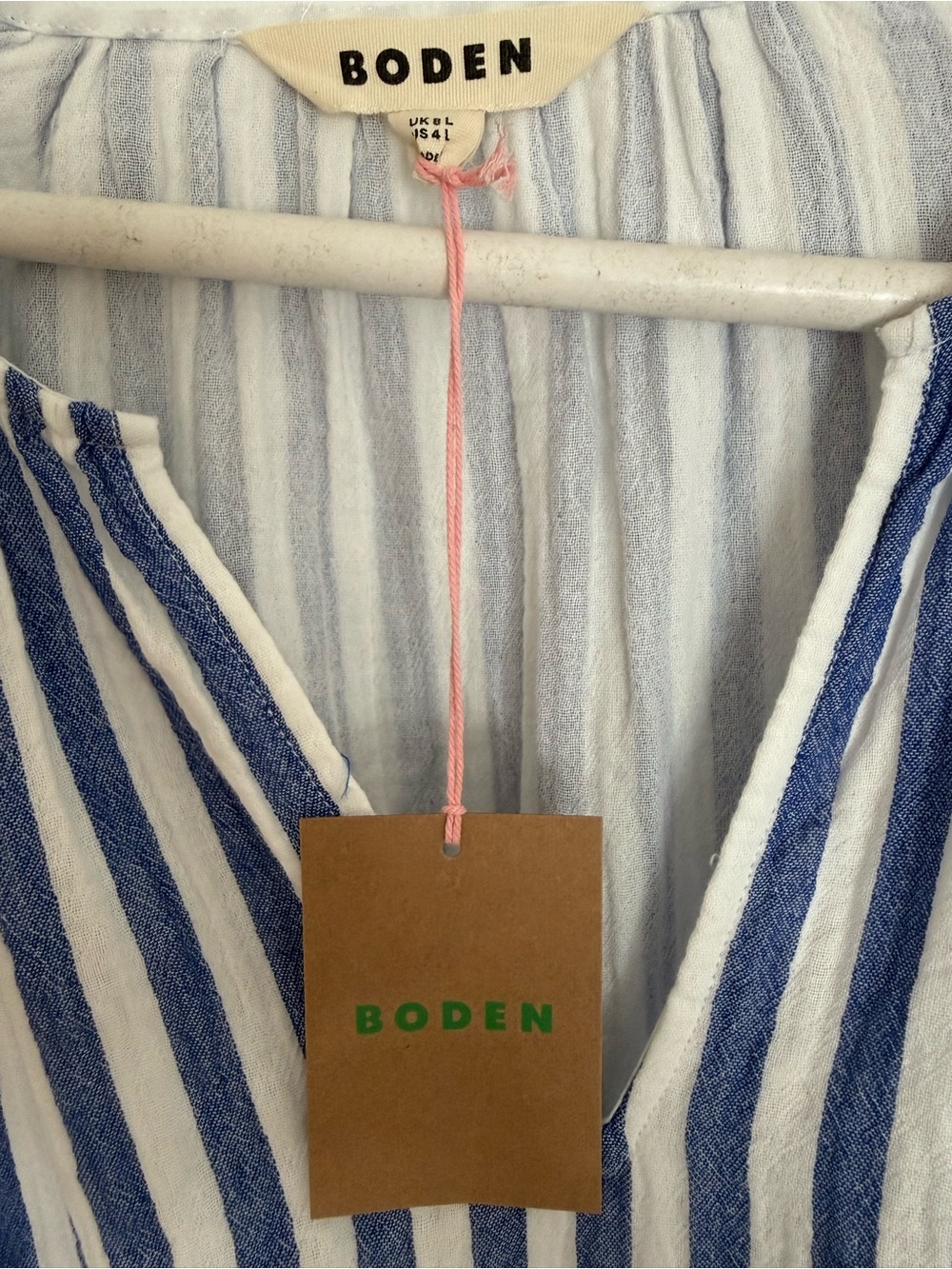 NWT Boden Double Cloth Striped V-Neck Midi Dress - Picture 3 of 5
